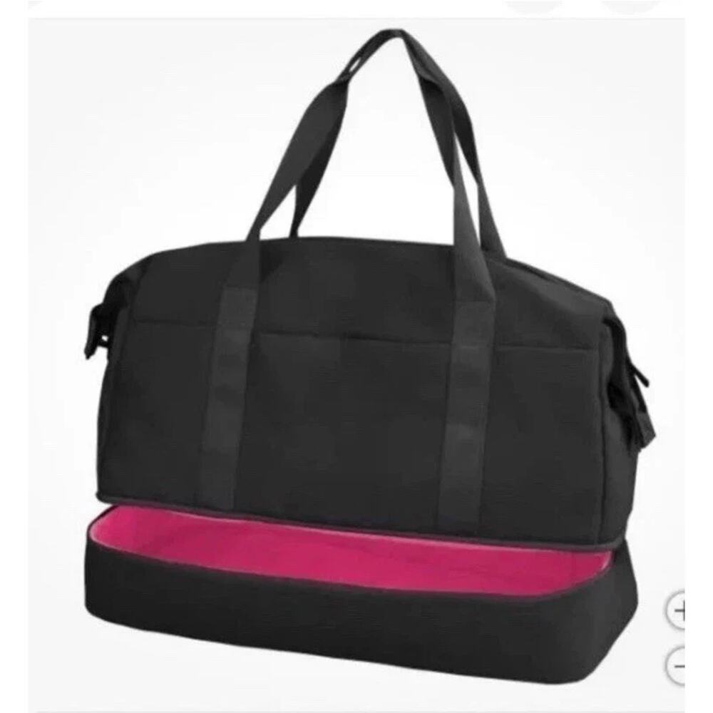 MYTAGALONGS Toronto Duffle Bag Black/Pink Travel Gym Bag Trolley Sleeve NEW
